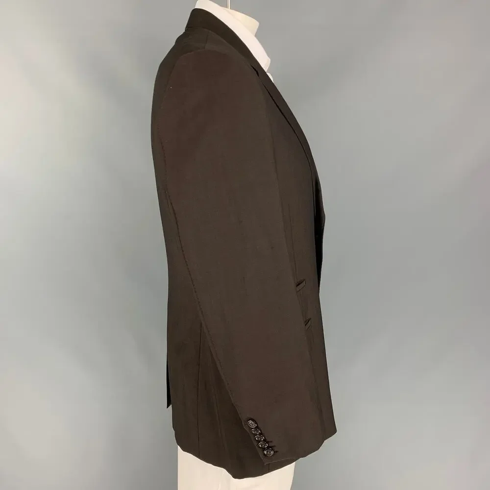 PAUL SMITH Size 44 Brown Wool / Mohair Single Breasted Sport Coat